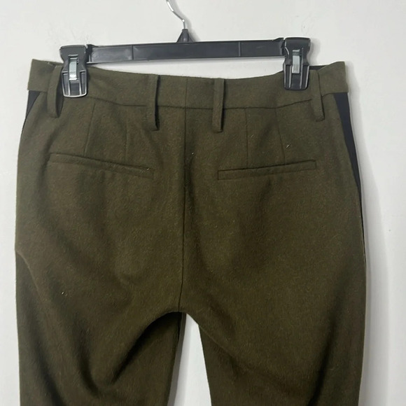 Laveer Green Wool Side Stripe Trousers - Picture 5 of 6